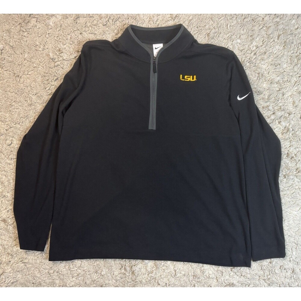 Men’s Black Nike LSU Dri-Fit Victory 1/2 Zip Jacket size XXL